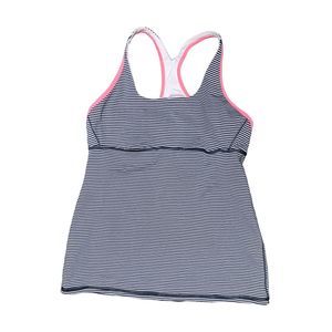 Lululemon, Active Tank Top w/ Built In Bra, Pink/Black/Tan, Size 8, Used